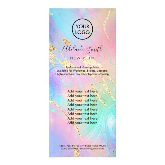 Preisliste für Imitate in flüssigem Marmor Werbekarte (Vorne)