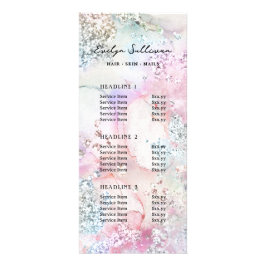 Preisliste für Imitate irisierende Aquarellfarben  Werbekarte