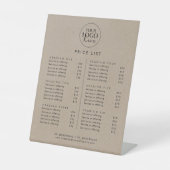 Preisliste für Imitate mit Kraft-Logo Sockelschild (Vorderseite)