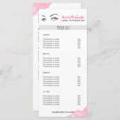 Preisliste für Lash Extension Minimalistisch Lash Menükarte (Vorne/Hinten)