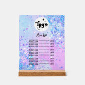 Preisliste für lila Glitzer Acrylschild (Vorderseite)