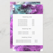 Preisliste für lila Raucheffekte (Vorne/Hinten)