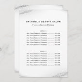 Preisliste für Luxusgüter-Boutiquen Menükarte (Vorne/Hinten)