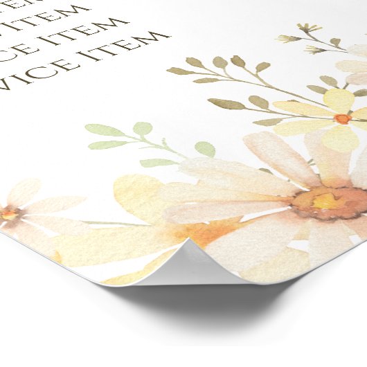 Preisliste für Milch Poster (Ecke)