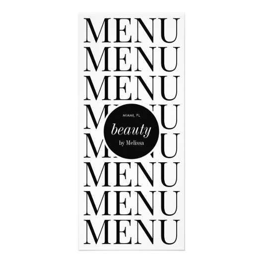 Preisliste für Minimalistische Friseursalon-Dienst Werbekarte (Hinten)