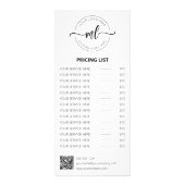 Preisliste für Minimalistische Monogram-Firmenlogo Werbekarte (Vorne)