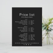 Preisliste für Minimalistische Schönheitssalons (Stehend Vorderseite)