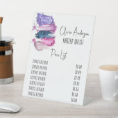 Preisliste für moderne Beauty Swatch Sockelschild (In SItu)