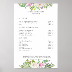 Preisliste für moderne Blume Poster