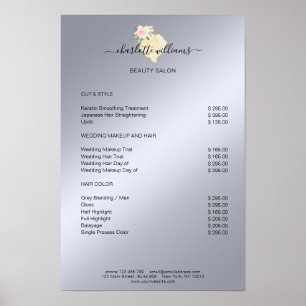 Preisliste für moderne Diamanten-Blume Poster