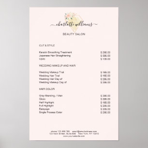 Preisliste für moderne Diamanten-Blume Poster
