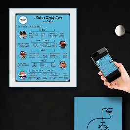 Preisliste für moderne, elegante Blue Salon-Logos  Poster