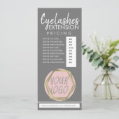 Preisliste für moderne Eyelash Extension Flyer C Einladung (Stehend Vorderseite)