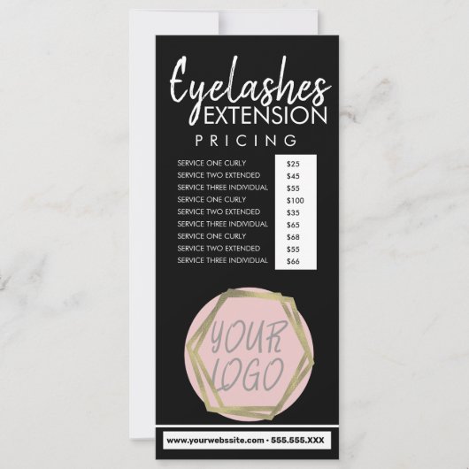 Preisliste für moderne Eyelash Extension Flyer D Einladung (Vorderseite)