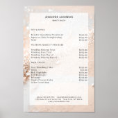 Preisliste für moderne Glitzer Poster (Vorne)