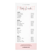 Preisliste für moderne Logos Rosa Lashes Werbekarte (Vorne)