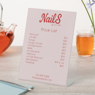 Preisliste für moderne Nail Salon Artist Sockelschild