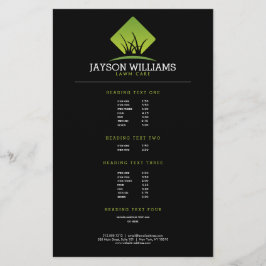 Preisliste für moderne Rasenpflege/Landschaften fü Flyer