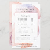 Preisliste für moderne Seide (Vorne/Hinten)