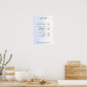 Preisliste für moderne Wasserfarben Poster (Küche)