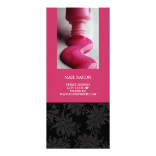 Preisliste für Nail-Salon-Dienste {Hot-Pink} Werbekarte