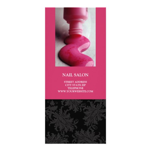 Preisliste für Nail-Salon-Dienste {Hot-Pink} Werbekarte (Vorne)
