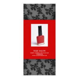 Preisliste für Nail-Salon-Dienste {Rot} Werbekarte