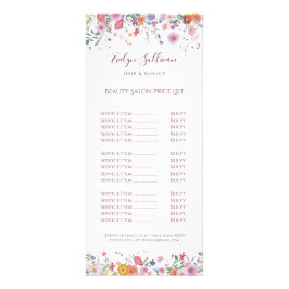 Preisliste für neue Wildblumen Werbekarte