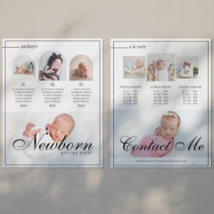 Preisliste für neugeborene Mutterschaftsfotografie Flyer