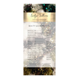 Preisliste für Oliven-Smaragde-Aquarellfarben Werbekarte