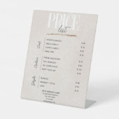 Preisliste für Pastel Gold Beauty Salon Sockelschild (Vorderseite)