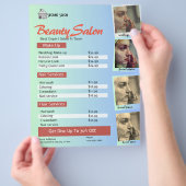 Preisliste für Pastel Green Sky Blue Salon Flyer (Hand)