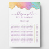 Preisliste für Regenbogen und Gold Fotoplatte (Vorderseite)