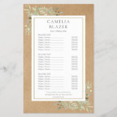 Preisliste für rustikale Foliage 2 - Side Service Flyer (Vorne)