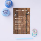 Preisliste für rustikale Holzschau-Friseur-Shop-Di Flyer (Einzeln)