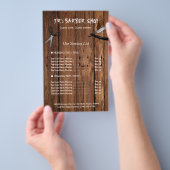 Preisliste für rustikale Holzschau-Friseur-Shop-Di Flyer (Handgriff)