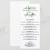 Preisliste für Salon Menükarte (Vorne/Hinten)