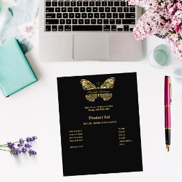 Preisliste für Schmetterlinge aus schwarzem Gold Flyer