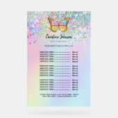 Preisliste für Schönheitssalon Acrylschild (Vorderseite)