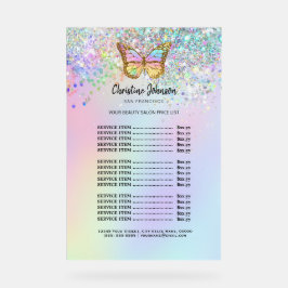 Preisliste für Schönheitssalon Acrylschild