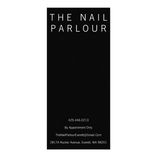 Preisliste für Schwarz/Weiß-Salon Werbekarte (Hinten)