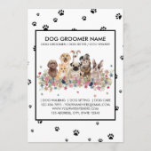 Preisliste für Schwarz-weiße Hunde Menükarte (Rückseite)