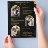 Preisliste für Schwarze Hochzeitfotografie Flyer (Hand)