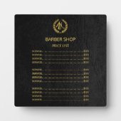 Preisliste für schwarzes Leder im Friseursalon Fotoplatte (Vorderseite)