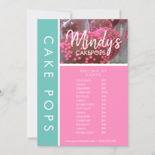 Preisliste für selbstgebackene Bäckerei-Cakepops-F Einladung