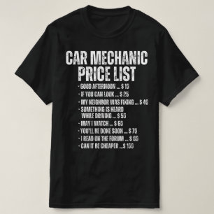 Preisliste für sonnige Autos T-Shirt