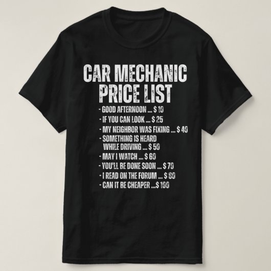 Preisliste für sonnige Autos T-Shirt (Design vorne)