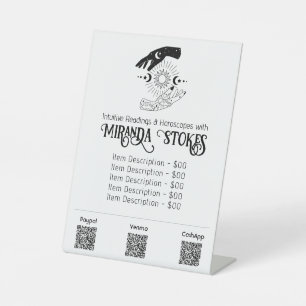 Preisliste für Sun & Moon Tarot Reader Sockelschild