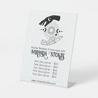 Preisliste für Sun Moon Tarot Reader Sockelschild
