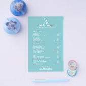 Preisliste für tragbare Haarstyllenscheren Aquamar Flyer (Einzeln)